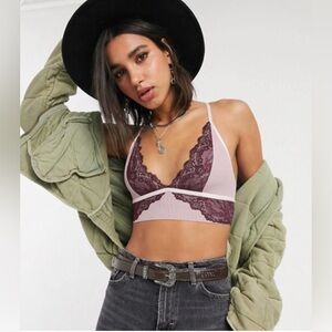 Free People Leah Soft Bra in Purple Combo - Size M